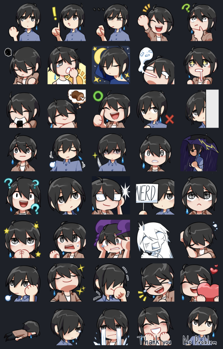 A reboot LINE sticker set of the twins, 2 years later.